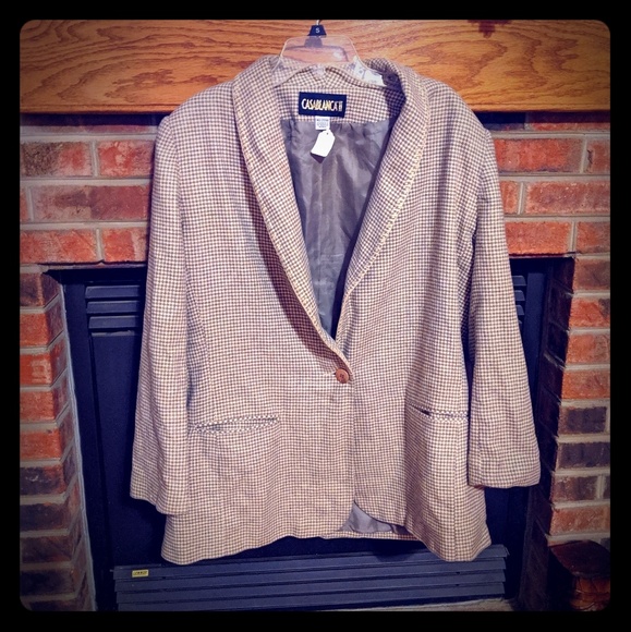 Casablanca 2 taupe and cream suit jacket size 20w - Picture 1 of 3